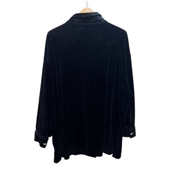 VINTAGE Disney The Disney  Catalog XXL Black Velour Button Up Shirt - Picture 4 of 11